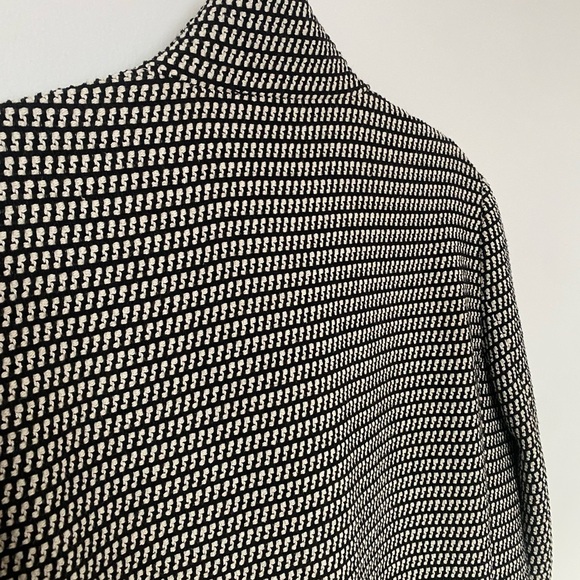 Ann Taylor Loft Women's Black White Silk/Wool Blend Coat Jacket Medium - Picture 6 of 6